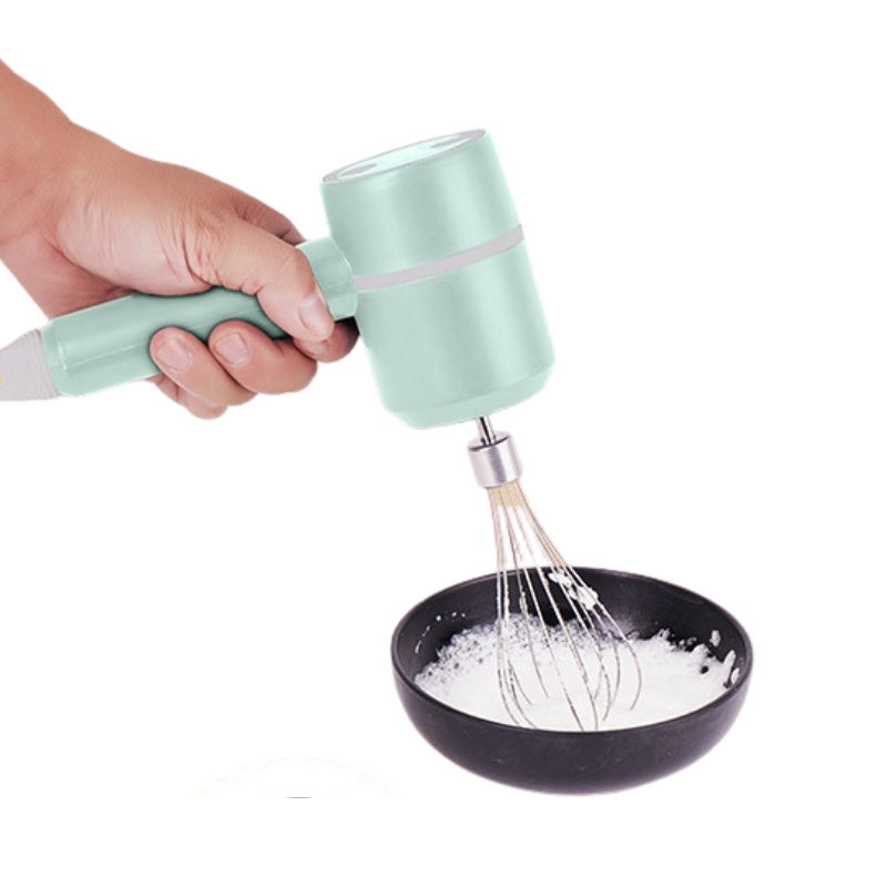 Batedor Elétrico de Ovos com Mixer Recarregável USB (Aço Inox)