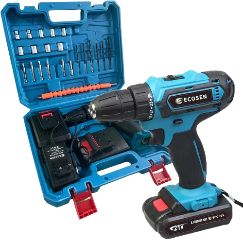 Parafusadeira/Furadeira de Impacto com Maleta e 2 Baterias - Kit Completo 28 Peças