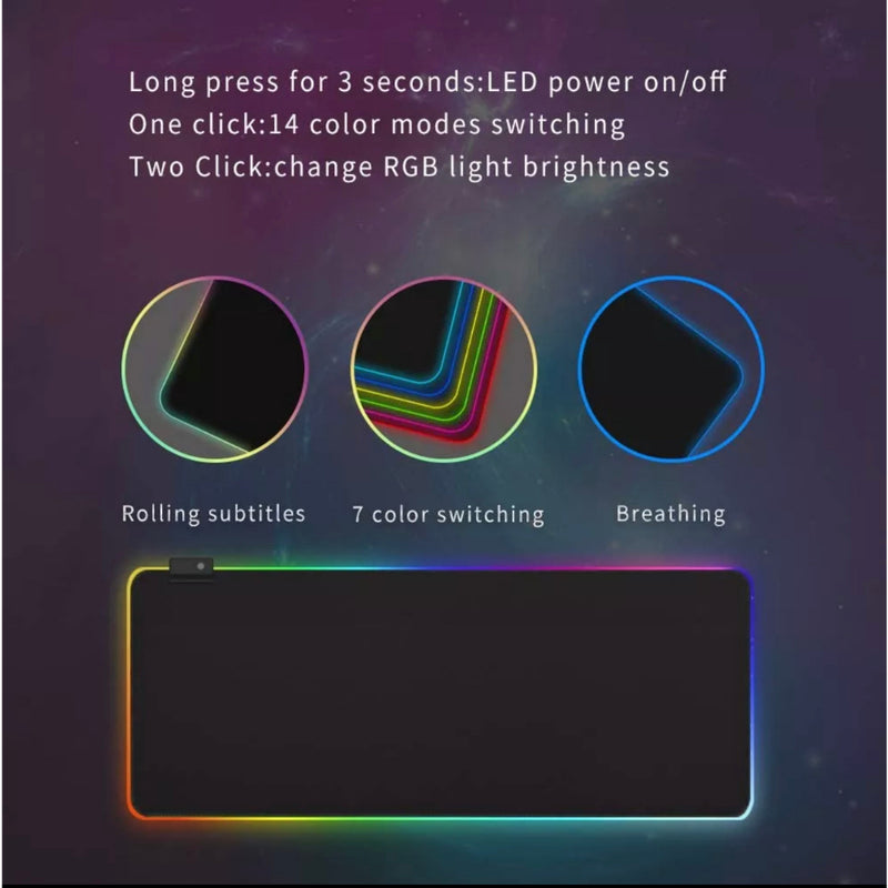 Mouse Pad Gamer RGB 80x30