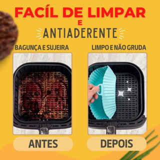 Kit 6 Cestos de Silicone Antiaderente para AirFryer