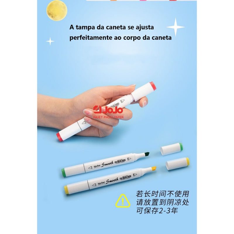 Estojo de Canetinhas Escolar com Ponta Dupla (24-80 Cores)