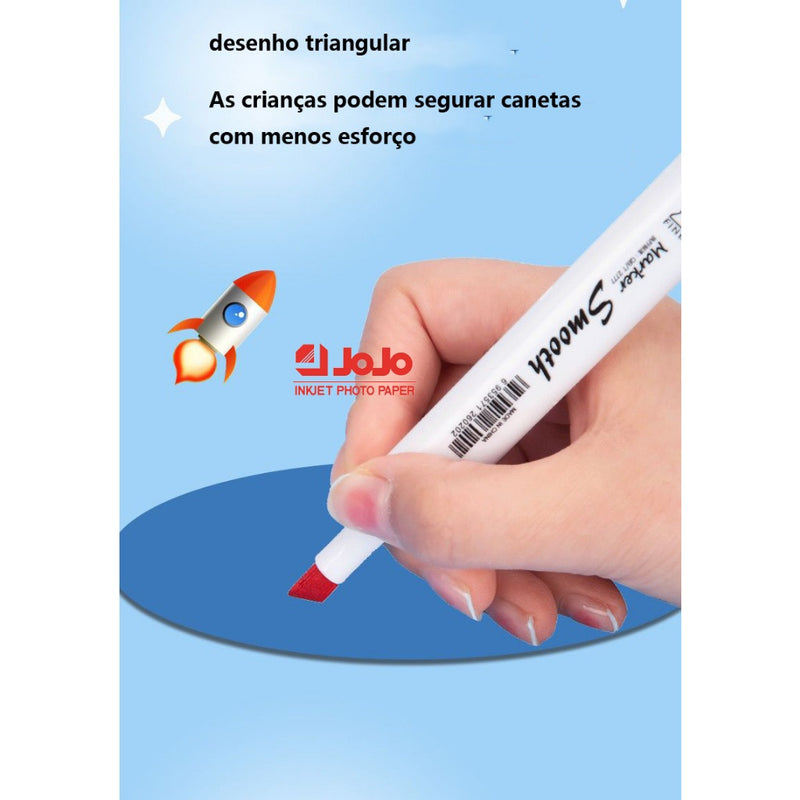 Estojo de Canetinhas Escolar com Ponta Dupla (24-80 Cores)