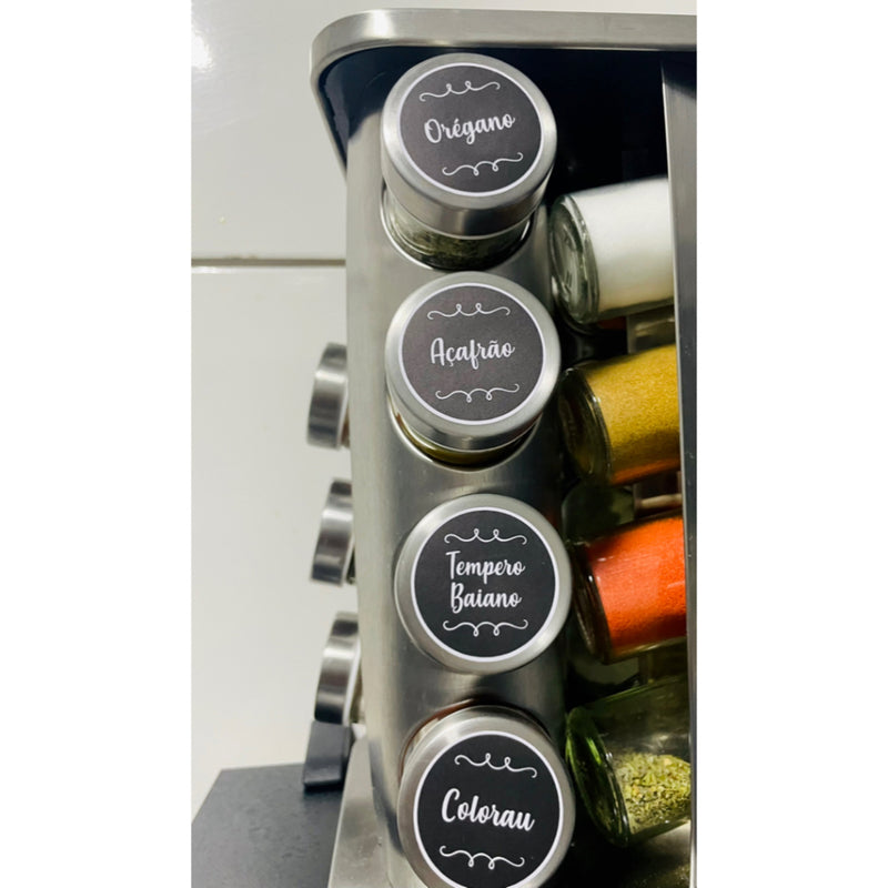 36 Etiquetas para Potes de Condimentos, Temperos e Mantimentos