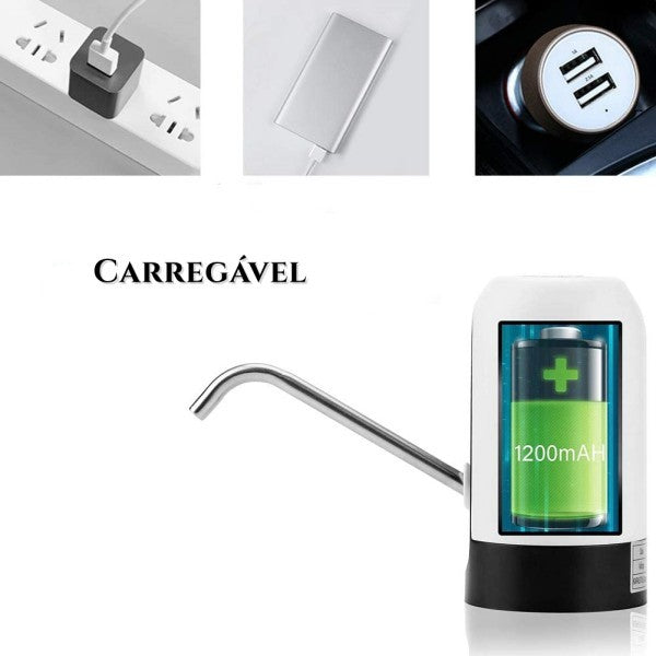 Bomba Elétrica para Galão 20L (Filtro + USB)