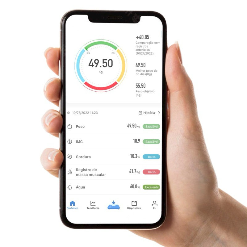 Balança Digital Medidora Corporal com Bioimpedância e Aplicativo