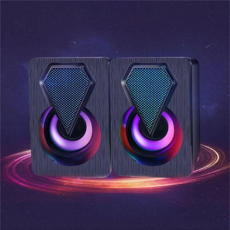Caixa de Som PC Gamer RGB Estéreo 2.0