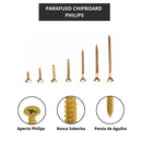 Kit Parafusos Chipboard Philips + Buchas + Estojo Organizador (300 Peças)