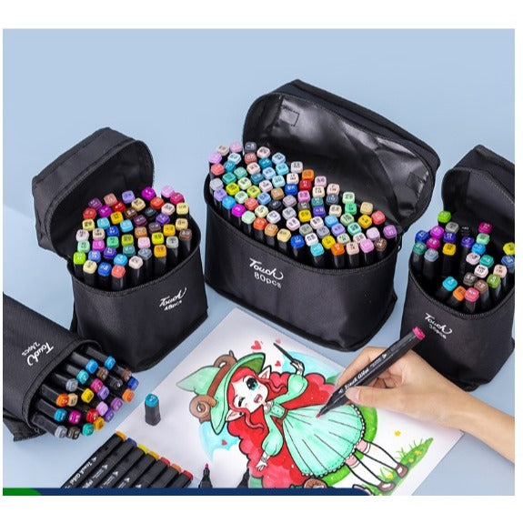 Estojo de Canetinhas Escolar com Ponta Dupla (24-80 Cores)