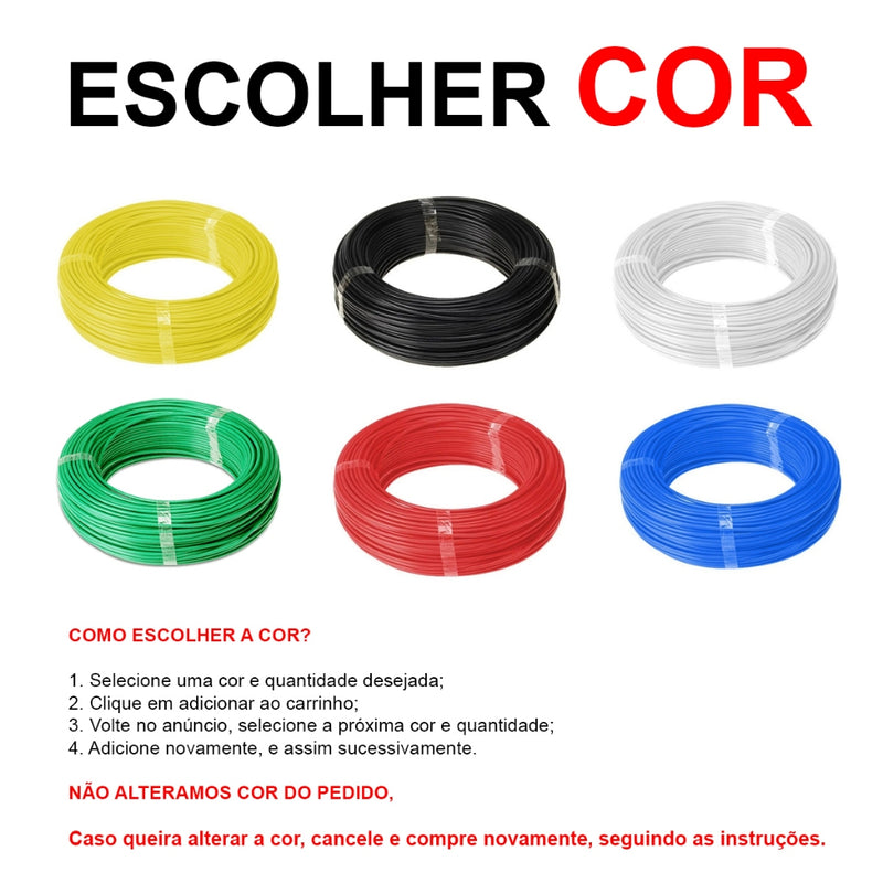 Rolo de Fio Cabo Flexível 2,5mm com Selo Certificado - 20m, 50m, 100m