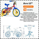 Bicicleta Infantil Aro 12 Nathor FLOWER com Cestinha e Rodinhas