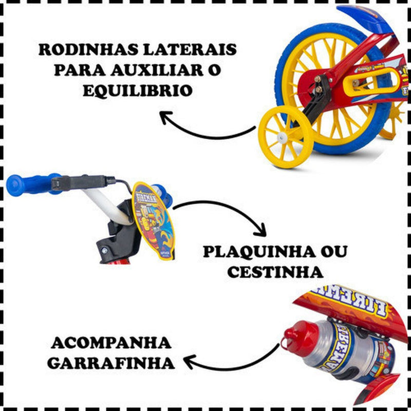 Bicicleta Infantil Nathor Aro 12 com Rodinhas e Para-Lama