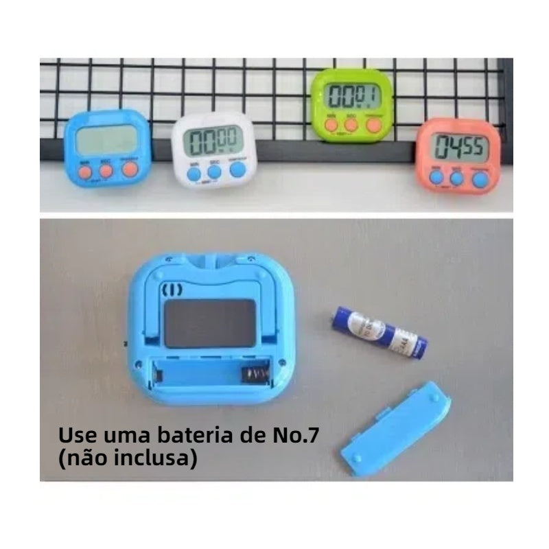 Kit 2 Timers Digitais de Cozinha com Alarme (Branco)