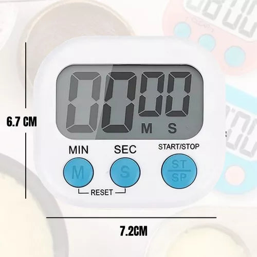 Kit 2 Timers Digitais de Cozinha com Alarme (Branco)