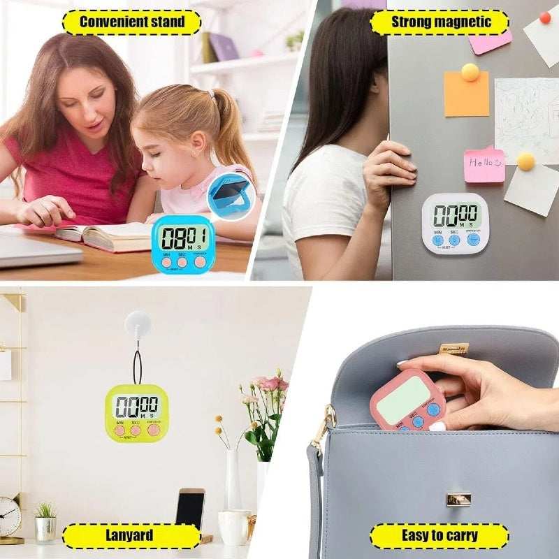 Kit 2 Timers Digitais de Cozinha com Alarme (Branco)