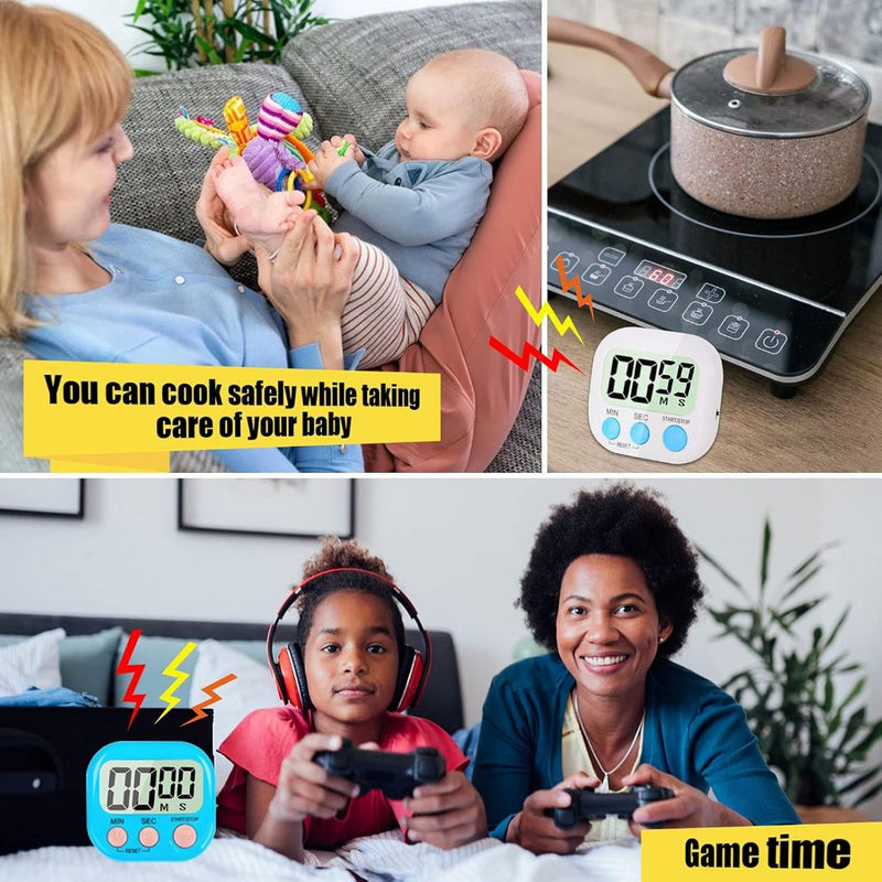 Kit 2 Timers Digitais de Cozinha com Alarme (Branco)