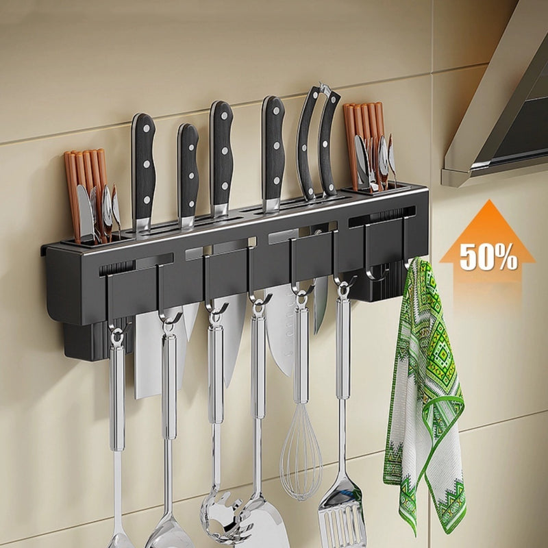 Suporte para Armazenamento de Facas com Ganchos (Aço Inox)