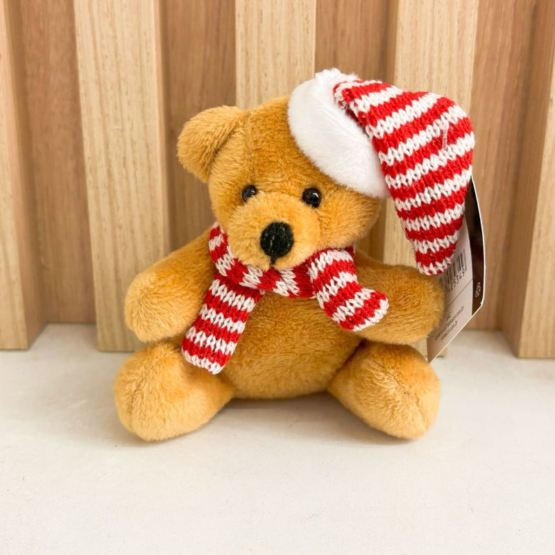 Enfeite Decorativo de Natal Pendente: Ursinho com Gorro e Cachecol