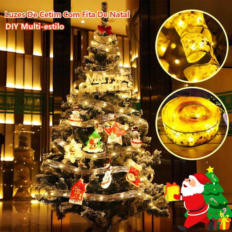 10M Laços de Fita de Natal com 100 Luzes LED Fada