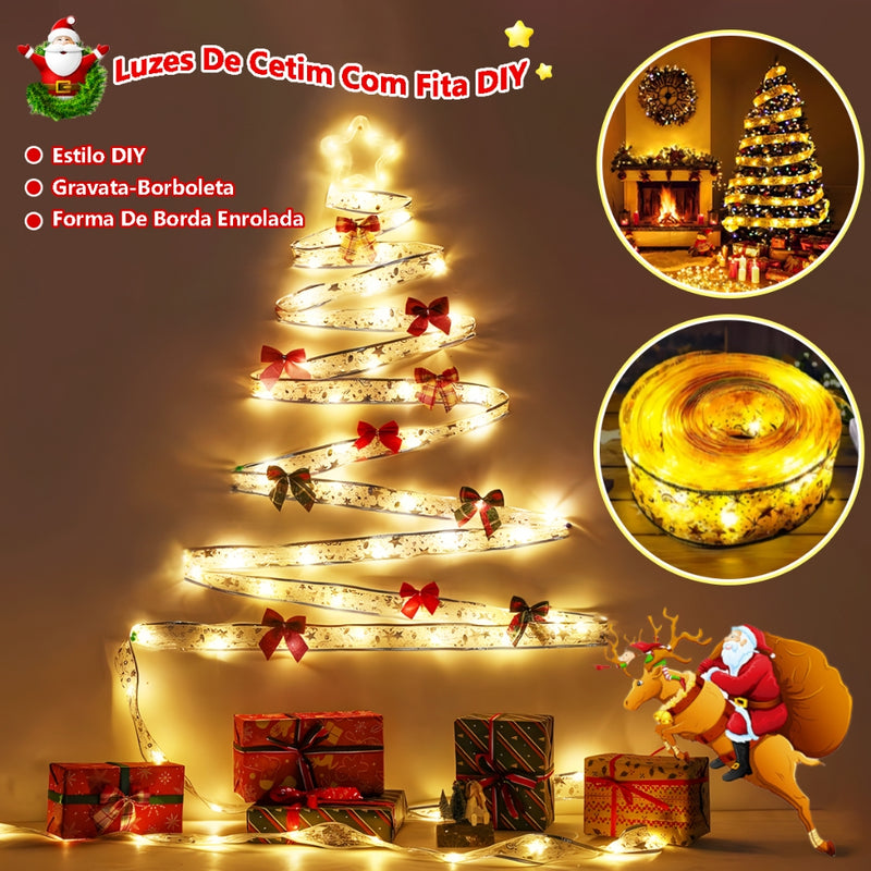 10M Laços de Fita de Natal com 100 Luzes LED Fada