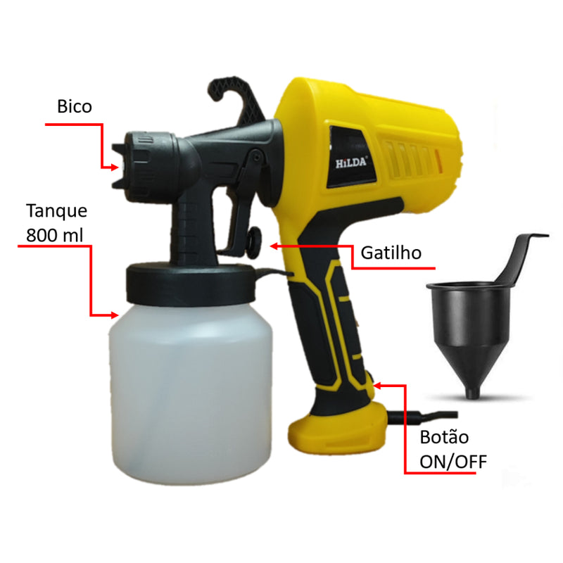 Pulverizadora / Pistola de Pintura Elétrica 500W