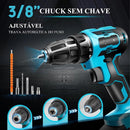 Parafusadeira/Furadeira de Impacto com Maleta e 2 Baterias - Kit Completo 28 Peças