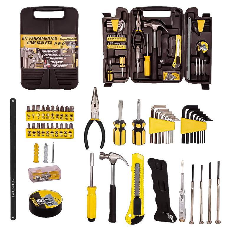 Kit Jogo de Ferramentas 246 Peças Semiprofissional com Maleta e Soquetes