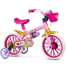 Bicicleta Infantil Aro 12 Nathor FLOWER com Cestinha e Rodinhas