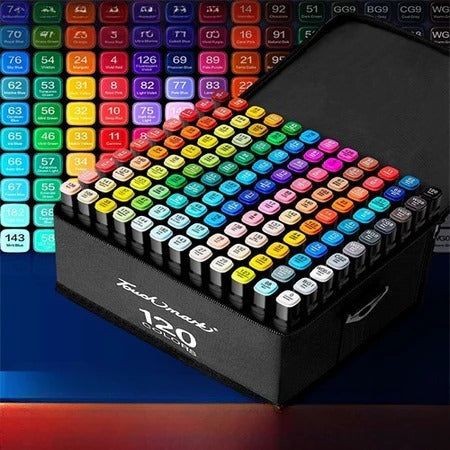 Estojo de Canetinhas Escolar com Ponta Dupla (24-80 Cores)