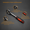 Jogo de Chave Catraca Reversível com 46 Peças e Maleta