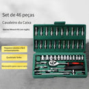 Jogo de Chave Catraca Reversível com 46 Peças e Maleta