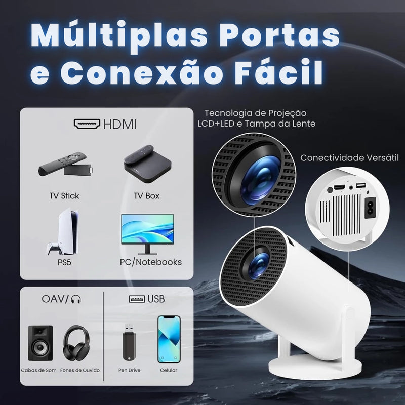 Projetor HY300 PRO 4K 150" (Android 11 + Wi-Fi 5G)