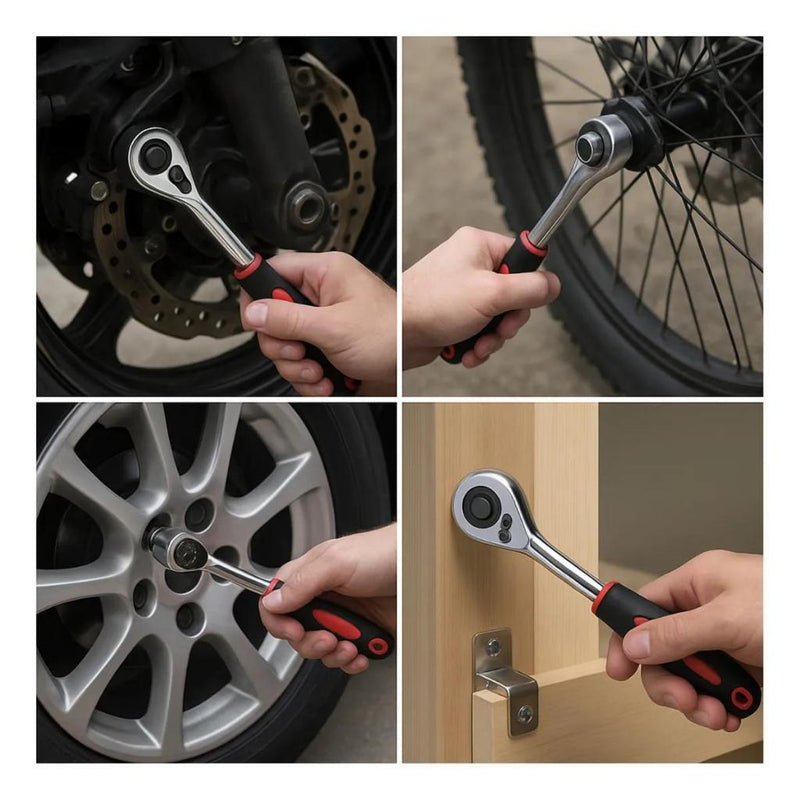 Jogo de Chave Catraca Reversível com 46 Peças e Maleta