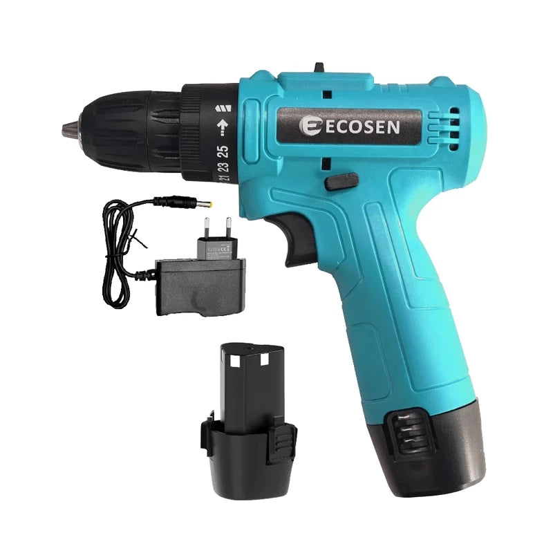 Parafusadeira/Furadeira de Impacto com Maleta e 2 Baterias - Kit Completo 28 Peças