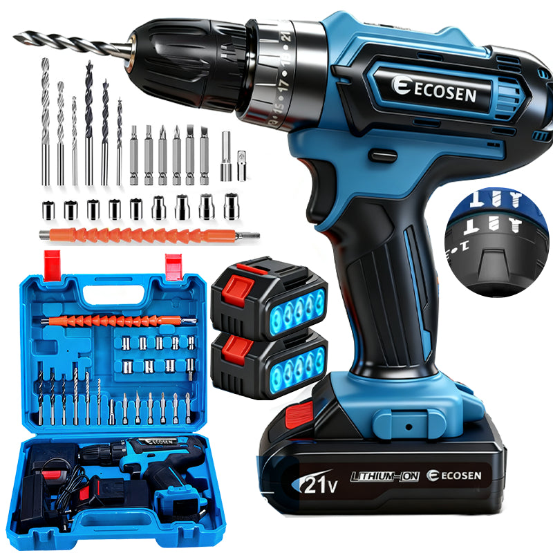 Parafusadeira/Furadeira de Impacto com Maleta e 2 Baterias - Kit Completo 28 Peças