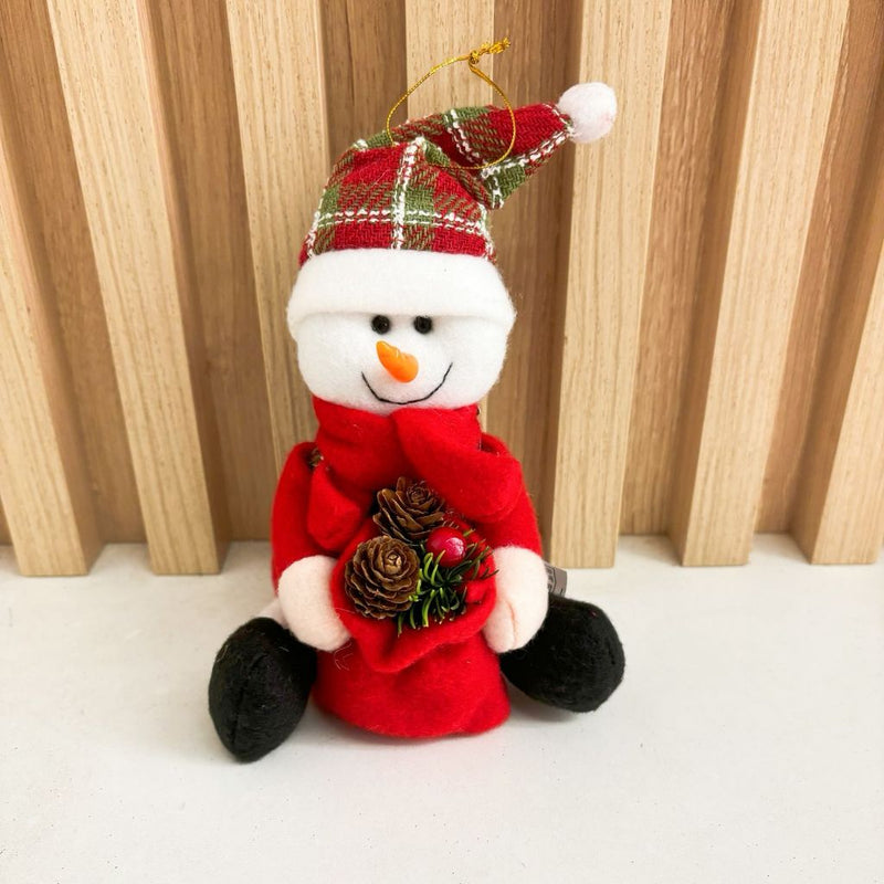 Enfeite Decorativo de Natal Pendente: Ursinho com Gorro e Cachecol