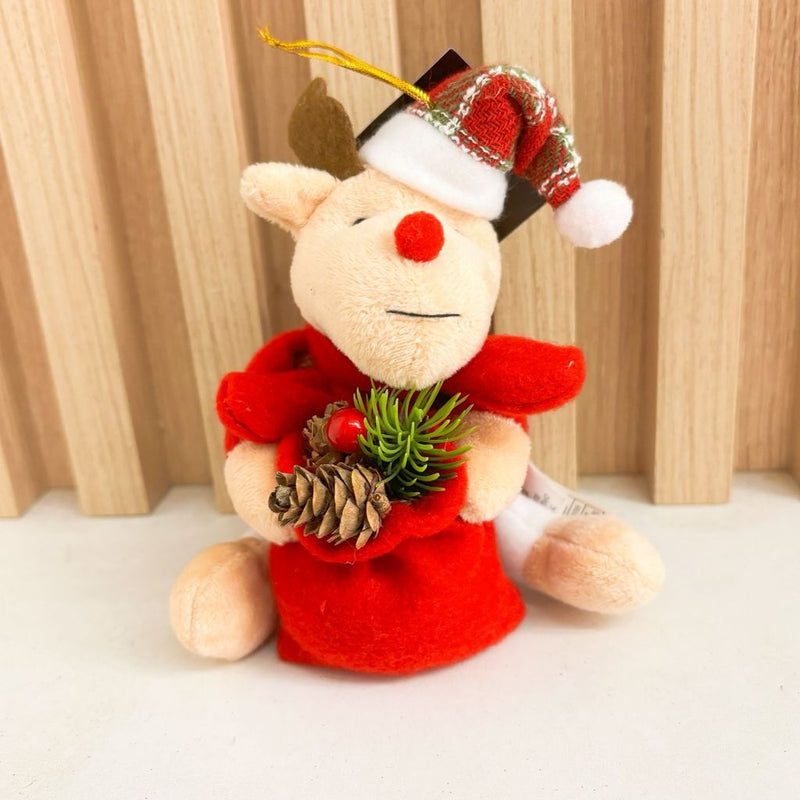Enfeite Decorativo de Natal Pendente: Ursinho com Gorro e Cachecol