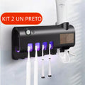 Porta Escova de Dentes com Esterilizador UV e Dispenser de Pasta
