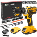 Parafusadeira/Furadeira de Impacto com Maleta e 2 Baterias - Kit Completo 28 Peças