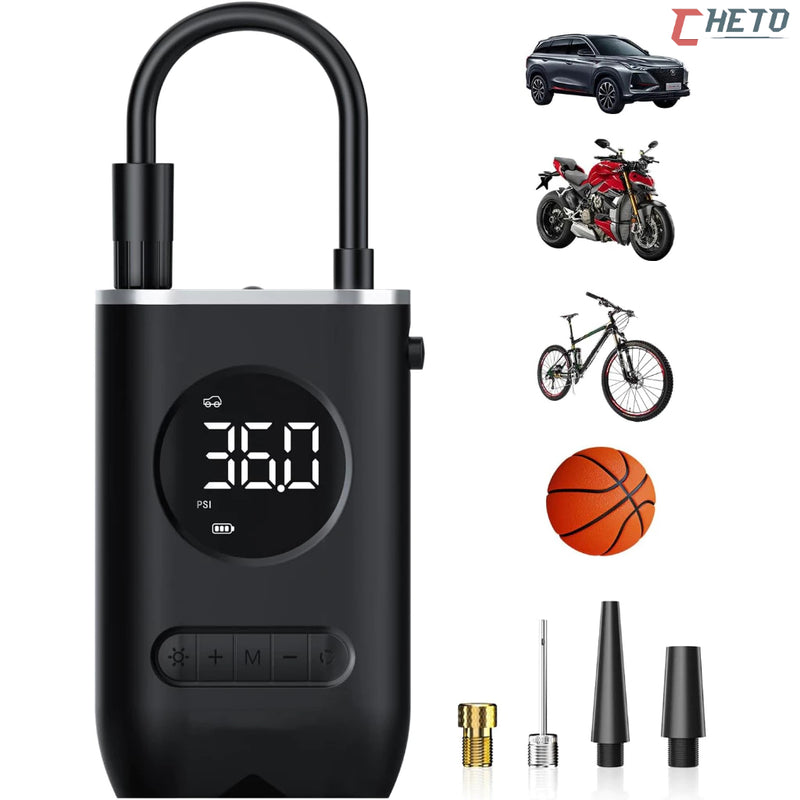 Mini Compressor de Ar Portátil Recarregável Digital USB – 50W