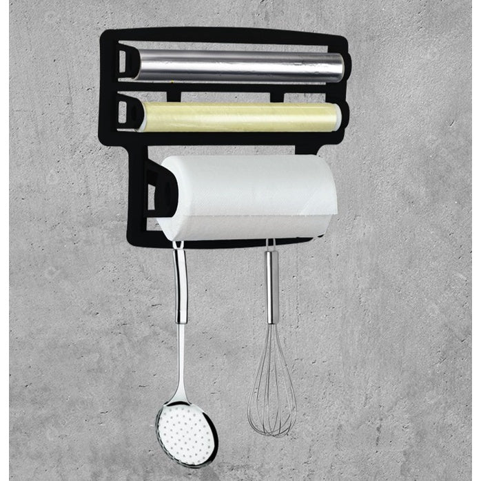 Porta Papel Toalha Triplo 3 em 1 (PRETO)