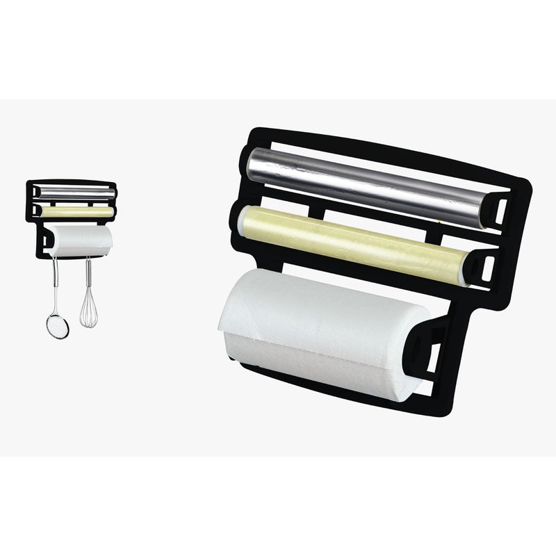 Porta Papel Toalha Triplo 3 em 1 (PRETO)