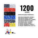 Kit Alicate Crimpador, Descascador e 1200 Terminais Ilhós Tubular
