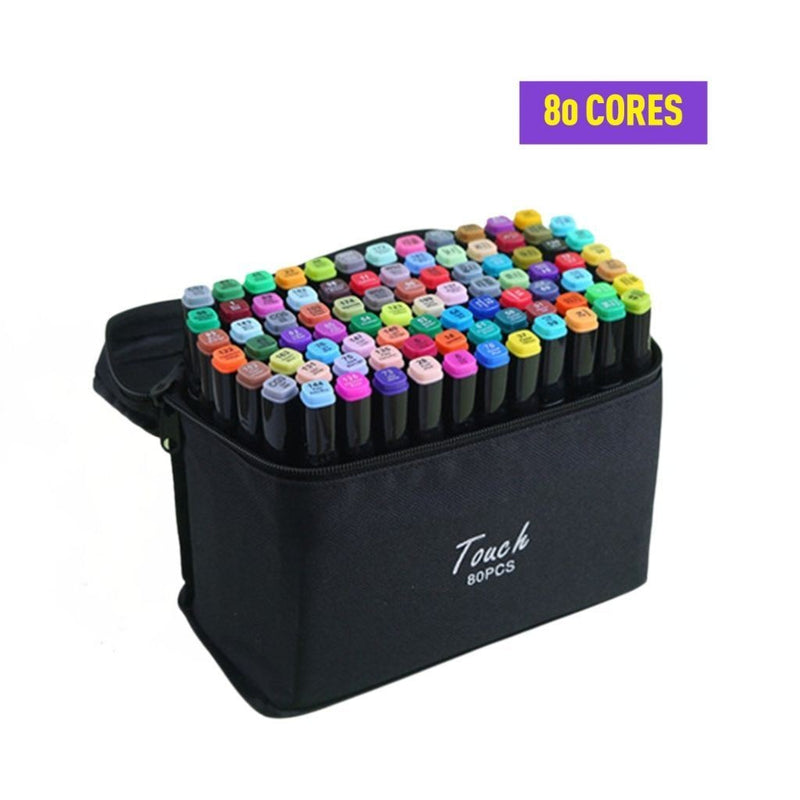 Conjunto de Canetas Hidrográficas Duplas (36 a 168 cores)