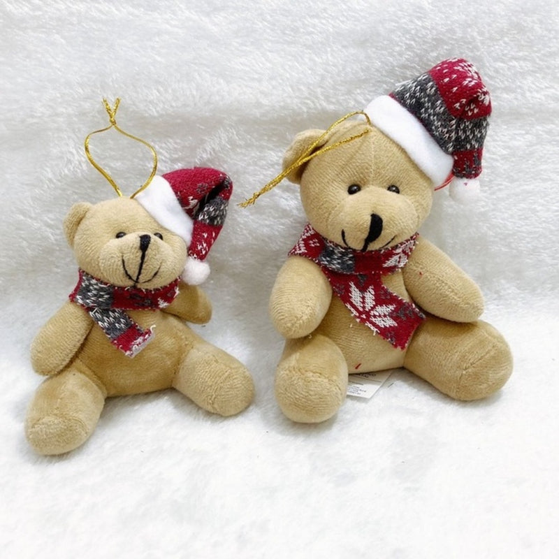 Enfeite Decorativo de Natal Pendente: Ursinho com Gorro e Cachecol