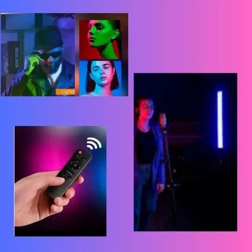 Bastão de LED Fotografia RGB Light Stick Portátil com Controle e Tripé de 2 Metros