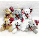 Enfeite Decorativo de Natal Pendente: Ursinho com Gorro e Cachecol