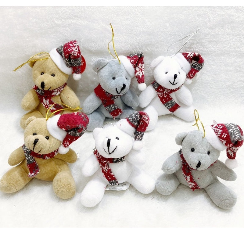 Enfeite Decorativo de Natal Pendente: Ursinho com Gorro e Cachecol