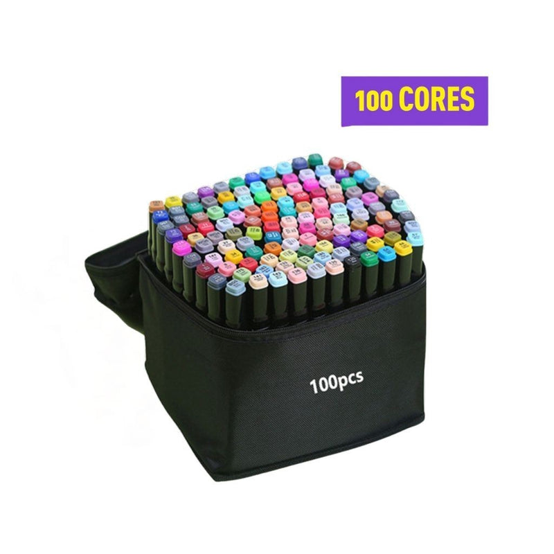 Conjunto de Canetas Hidrográficas Duplas (36 a 168 cores)