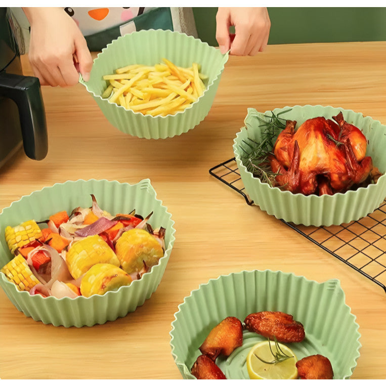 Kit 6 Cestos de Silicone Antiaderente para AirFryer