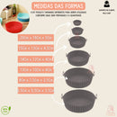 Kit 6 Cestos de Silicone Antiaderente para AirFryer